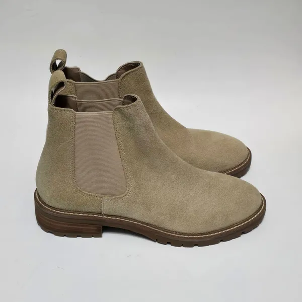 Steve Madden Leopold Chelsea Boots Suede Tan Ankle Booties Lug Sole Scandi Girl - Image 3
