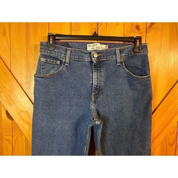 Levi's Relaxed Bootcut 550 Denim Blue Jeans Size 12S (4308) - Image 3