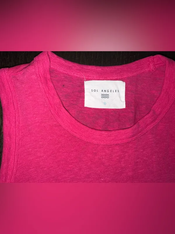 Sol Angeles Hot Pink Ribbed Tank Top - Image 4