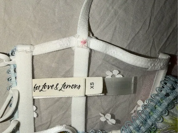 For Love And Lemons White Floral Embroidered Lace Bustier Top - Image 3