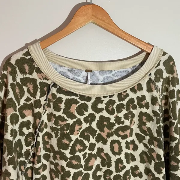 Free People Go Get On Oversized Leopard Pullover Sweatshirt - Image 6
