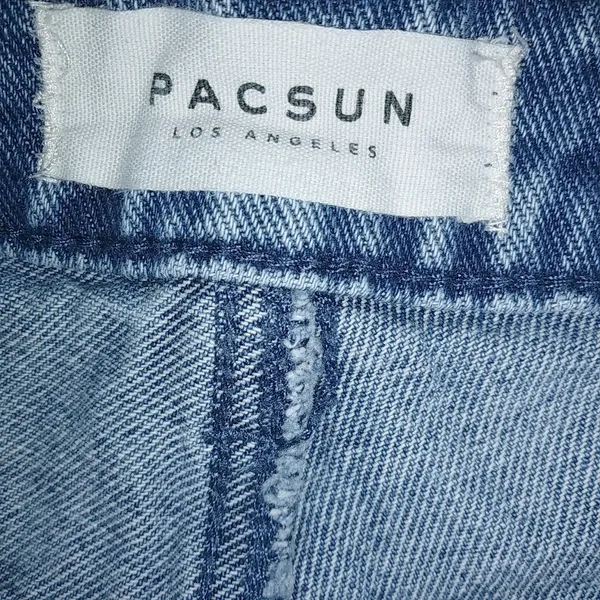 PacSun High Rise 24 Square Pocket Raw Hem Jeans Shorts - Image 8