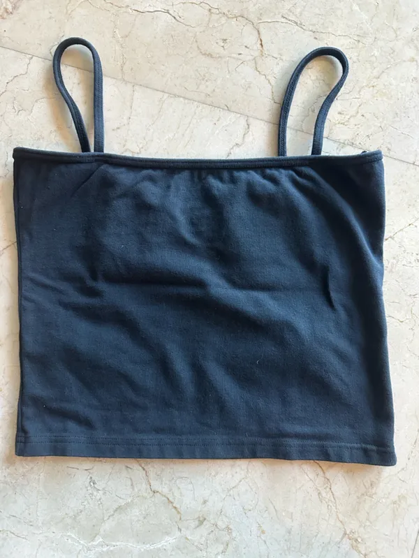 Brandy Melville Spaghetti Strap Ruched Front Crop Tank Top - Image 2
