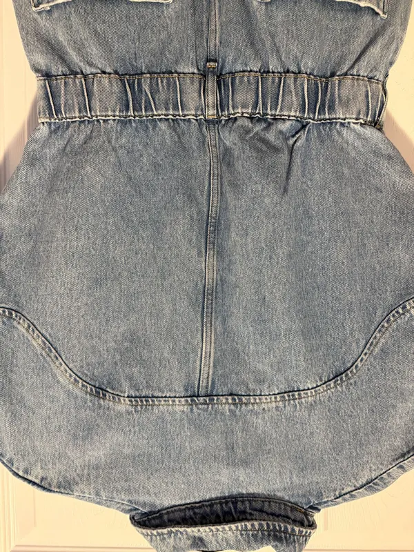 Denim ZARA Short Jumpsuit - Image 5