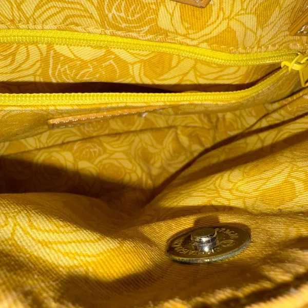 Fossil Small Woven Hand‎ Bag Cream and Tan Sunday Best Crossbody M - Image 5
