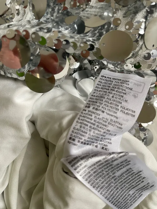 Edikted Sequin Skirt Silver Mini Sparkle - Image 8
