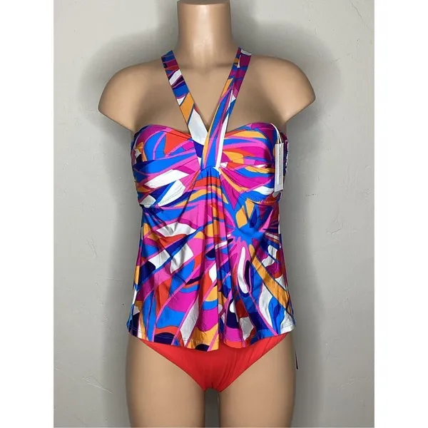 New. Trina Turk multicolored tankini top. Size 10. Retails $102 - Image 4