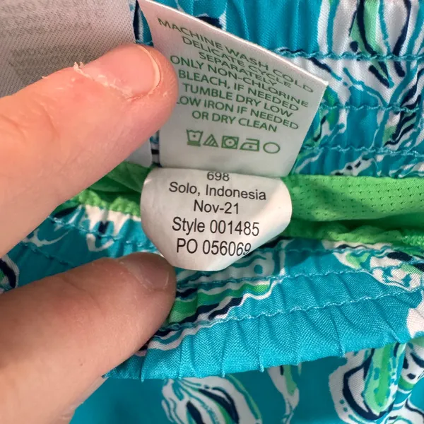 Lilly Pulitzer Luxletic Ocean Trail Shorts Turquoise Oasis Outta Line Print XL - Image 8