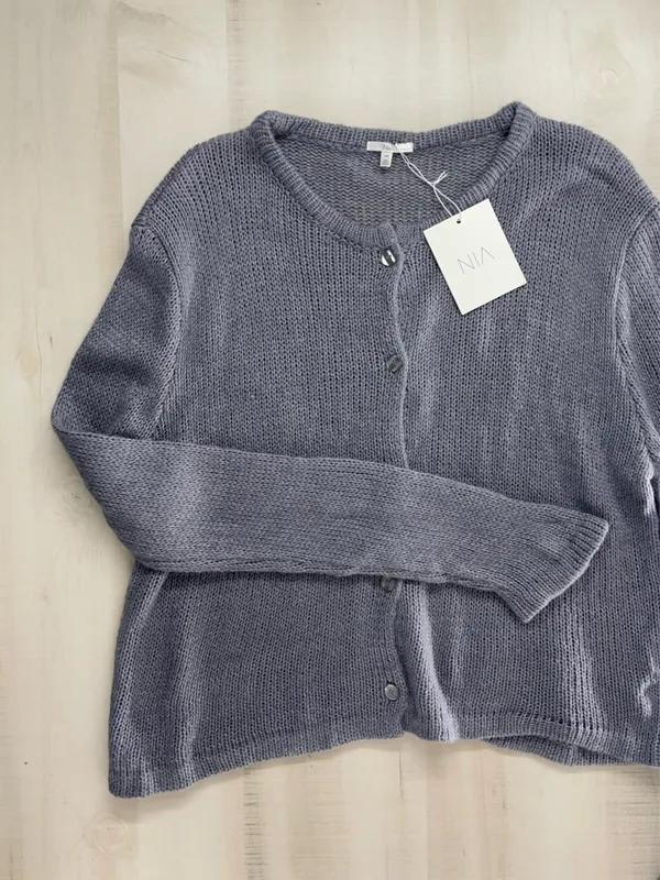 nwt NIA revolve knit grayish blue soft cardigan sweater L - Image 2