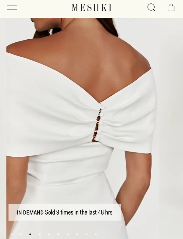 White Meshki Gwyneth Bow Dress Size M - Image 2