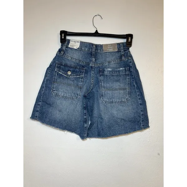 We The Free Boomerang High Rise Bermuda Denim Shorts Women’s Size 24 Blue - Image 3