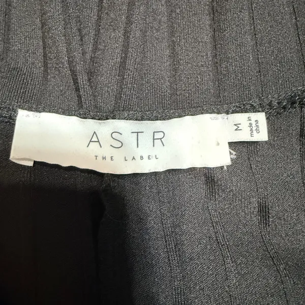 ASTR the Label Black Ribbed Asymmetrical Twist Midi Dress ADR100876-003 M - Image 5