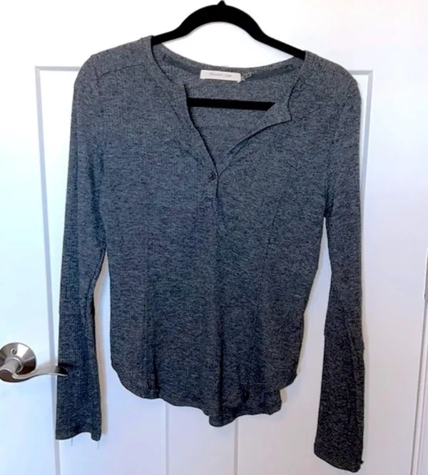 Vici Huxley Cotton Blend Henley Top - Image 2