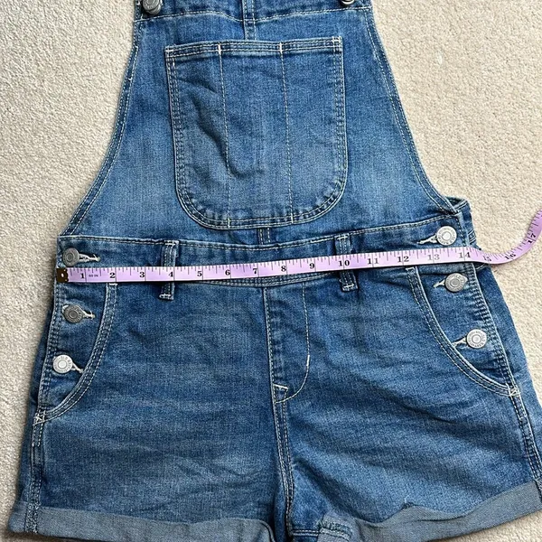 Old Navy: Blue Cuffed Overall Shorts - Image 4