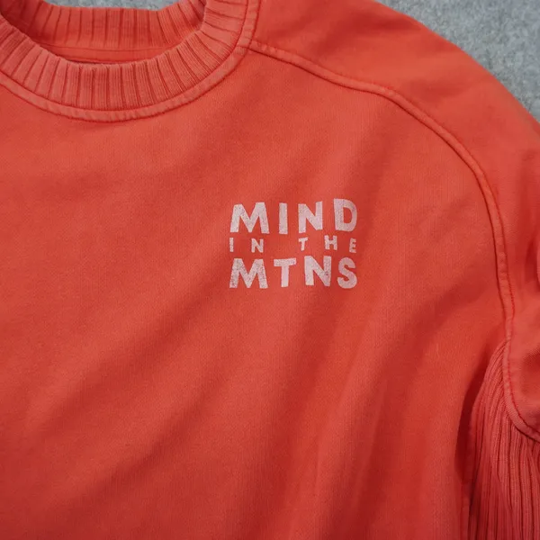 Aerie Mind In The Mtns Crewneck Sweatshirt Coral Orange Ribbed Pullover Womens M - Image 4