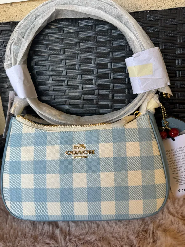 Coach CES65 Teri Shoulder Bag With Gingham Print And Charm - Image 2