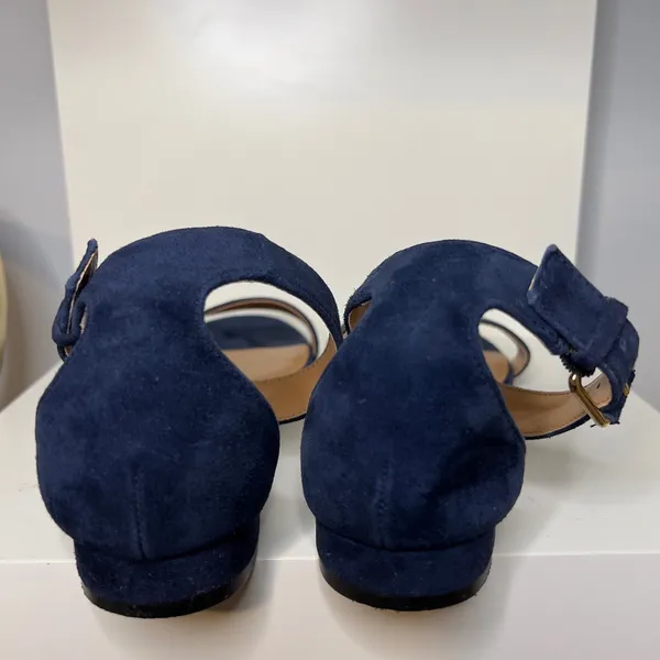 J. Crew‎ Suede Ankle Strap Sandals Minimalist Blue Business Casual-Size 8.5 - Image 3