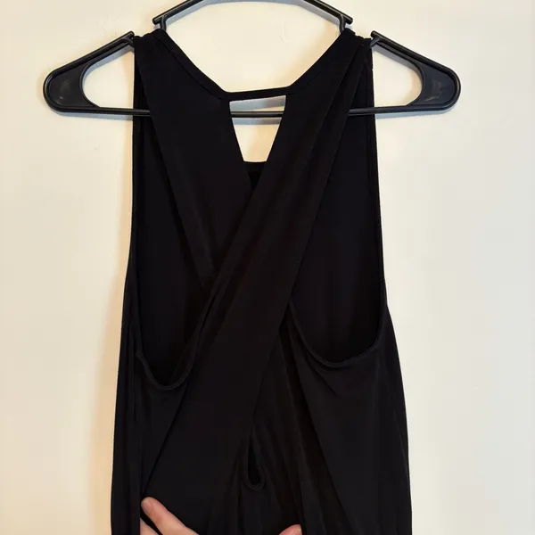 Banana Republic‎ Black Sleeveless Dress Cross back XS Normcore Everyday Casual - Image 6