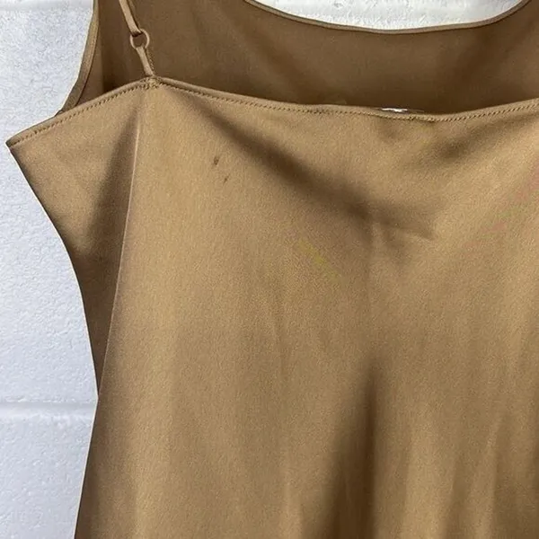 NWT sz 00 xs J. Crew Gwyneth slip dress in luster charmeuse Camel BV496 xs - Image 6