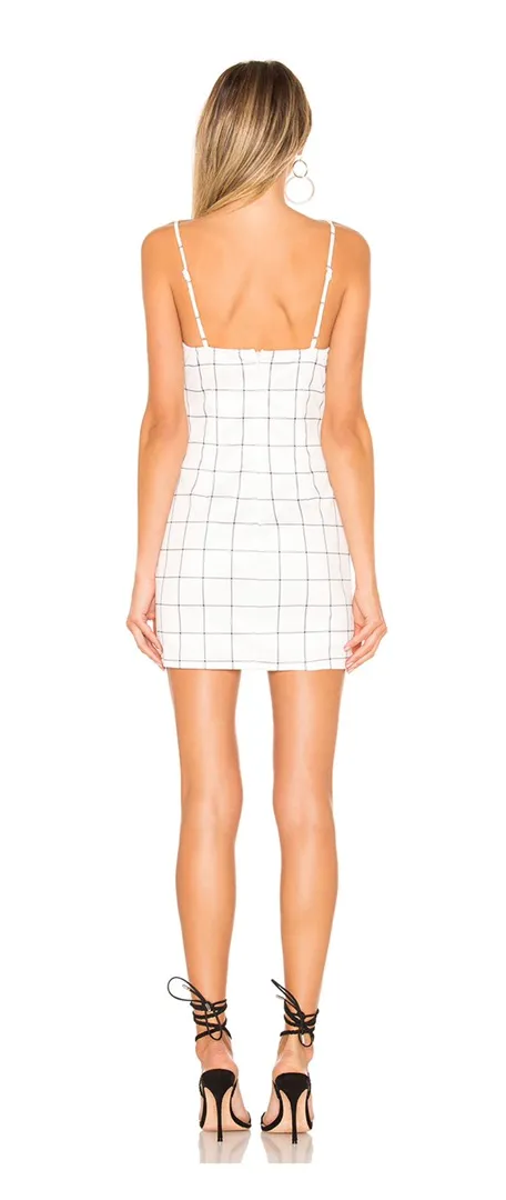 Revolve New Cut Out White Mini Wrap Dress - Image 3