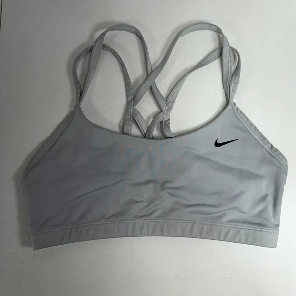 Nike Large Indy Sports Bra Light Grey Dri-FIT Strappy AQ8686-100 Activewear - Image 2