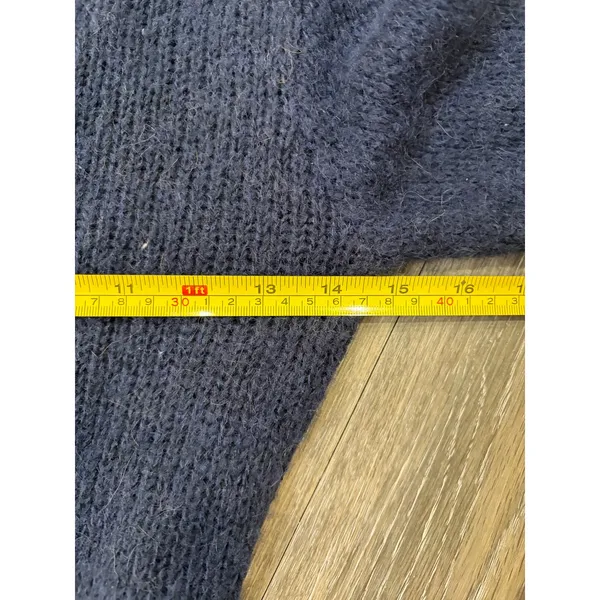 Brandy Melville Navy Cropped Cardigan Tie Front Button Up Soft Knit - Image 6