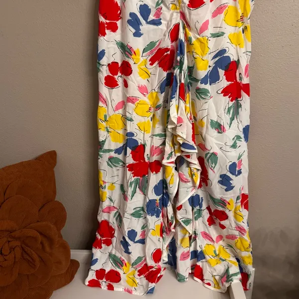 RIXO‎ Floral Print Maxi Dress White Size 8 - Image 4