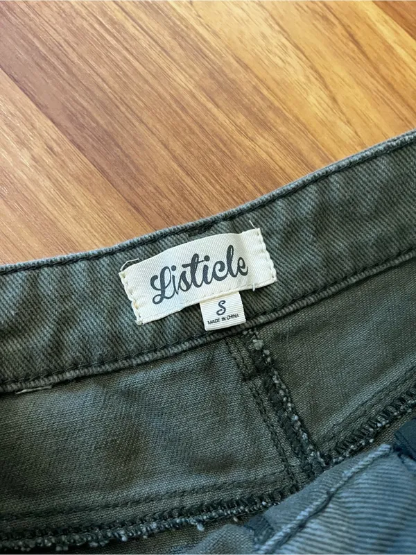 Listicle Olive Green Wide-Leg High-Rise Jeans - Image 3