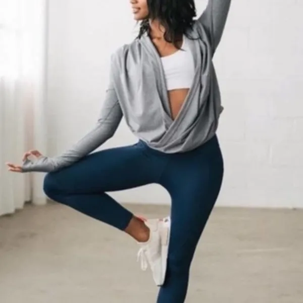 ZYIA Gray Yoga Shawl - Image 2