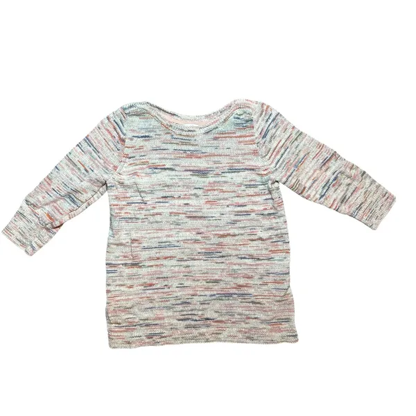 J Jill Petite Knit Cotton Pastel Striped Sweater3/4 Sleeve Size Large Coastal‎ - Image 2
