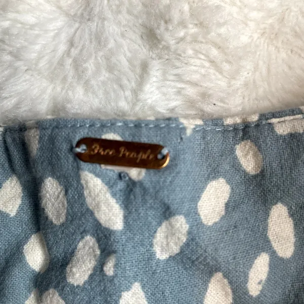 Free People‎ Bennett Blue White Spotted Lace Up High Waisted Cotton Shorts - Image 5