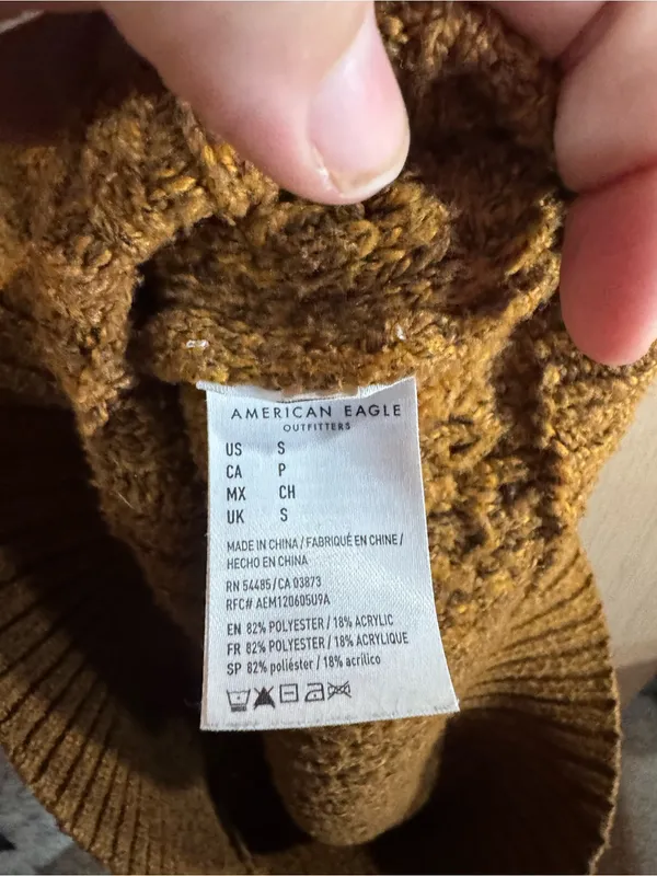 American Eagle Outfitters Mustard Yellow Cable Turtleneck Sweater Dress Small - Image 4
