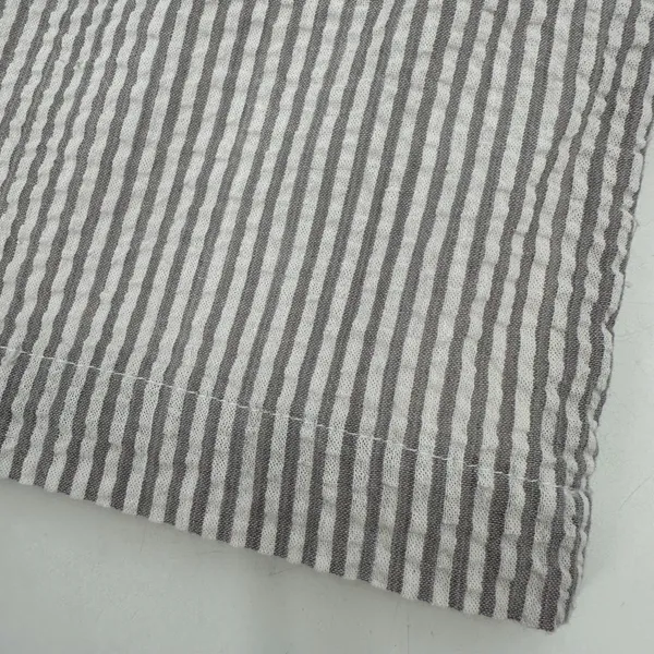 TULIP B Skirt Womens M Gray White Stripe Seersucker Mini Pockets Lined Cotton - Image 10