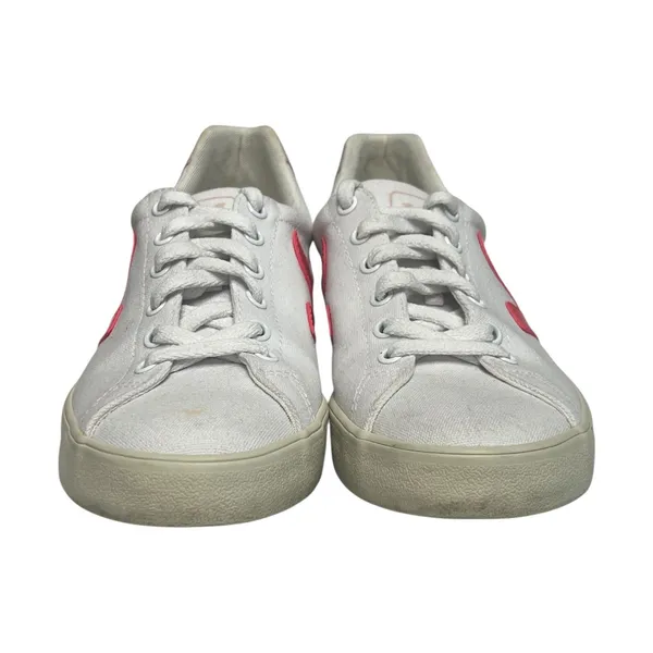 VEJA Campo Canvas Sneakers Shoes Womens 8 White Pink Lace Up Tennis Preppy - Image 8