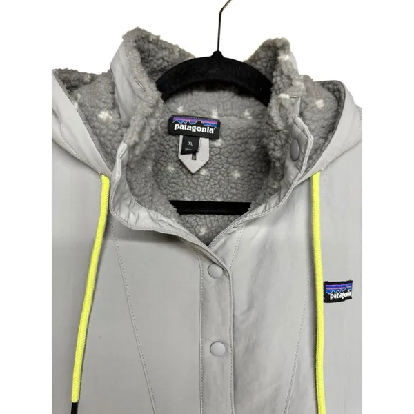 Patagonia Shelled Retro-X Pullover Hooded Salt Grey Gray Heather Women's Size XL - Image 3