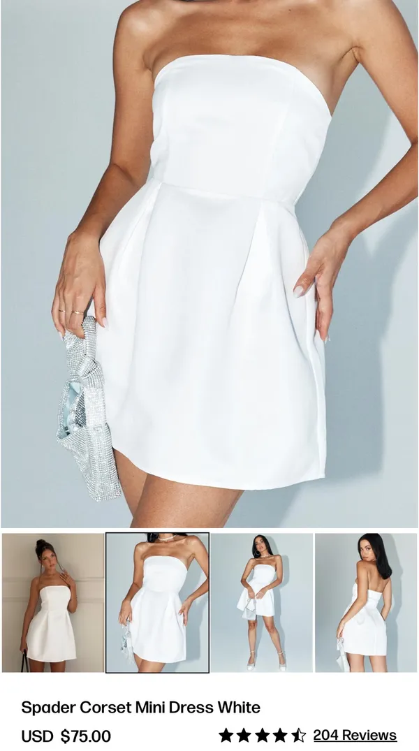 Princess Polly Spader Corset Mini Dress White - Image 3