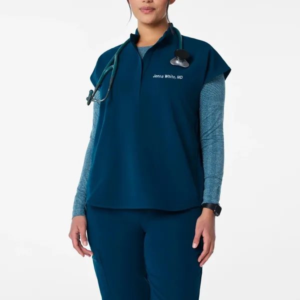 FIGS | Rafaela Oversized Scrub Top in Deep Reef Teal | XXS - Image 2