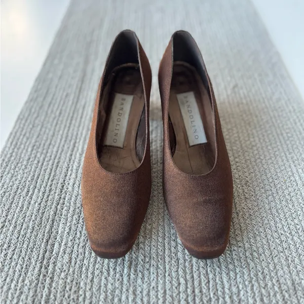 Bandolino Iridescent Copper Brown Gold Embellished Pumps Heels Size 7.5 - Image 11