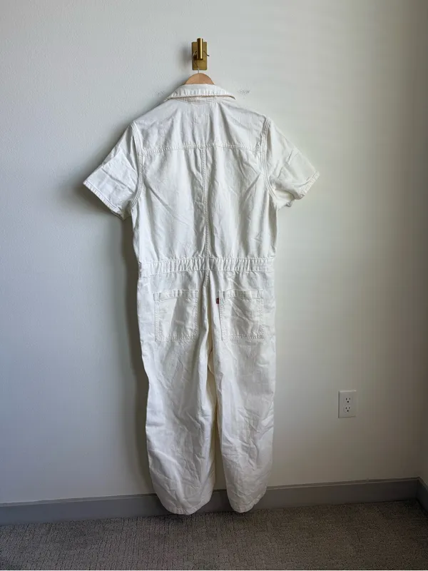 Levi’s Short Sleeve Heritage Lightweight Denim Jumpsuit White XL - Image 7