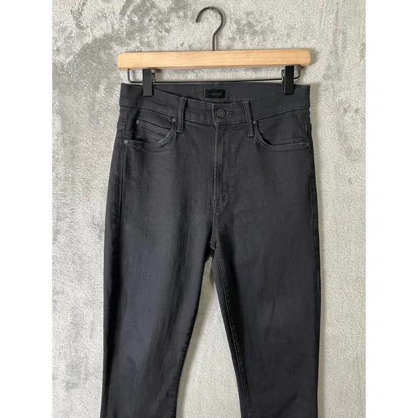 Mother The Stunner Double Zip Ankle Jeans Not Guilty Black High‎ Rise Raw Hem 26 - Image 11