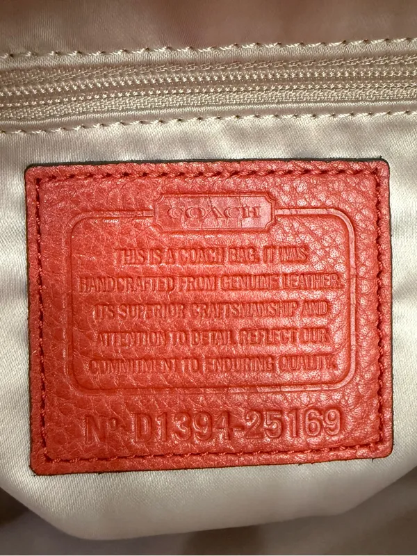 COACH 25169 Madison Madeline Orange Pebbled Leather East/West Satchel Crossbody - Image 10
