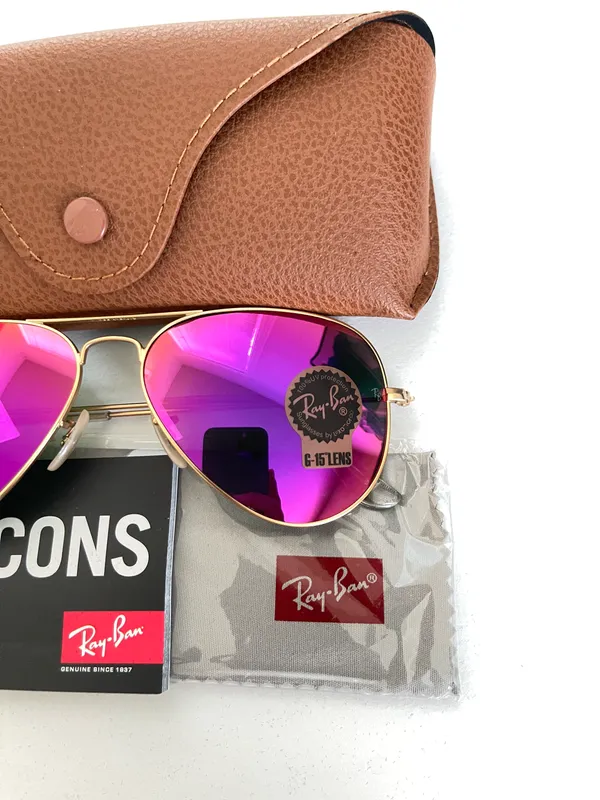 Rayban Pink Avaitor 112/4T Size 58mm Unisex - Image 3