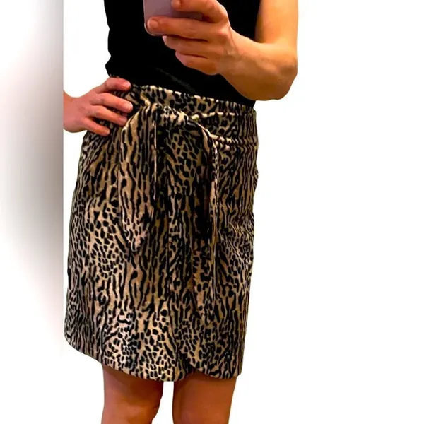Faux fur tie skirt, handmade Brown Size 4 - Image 2