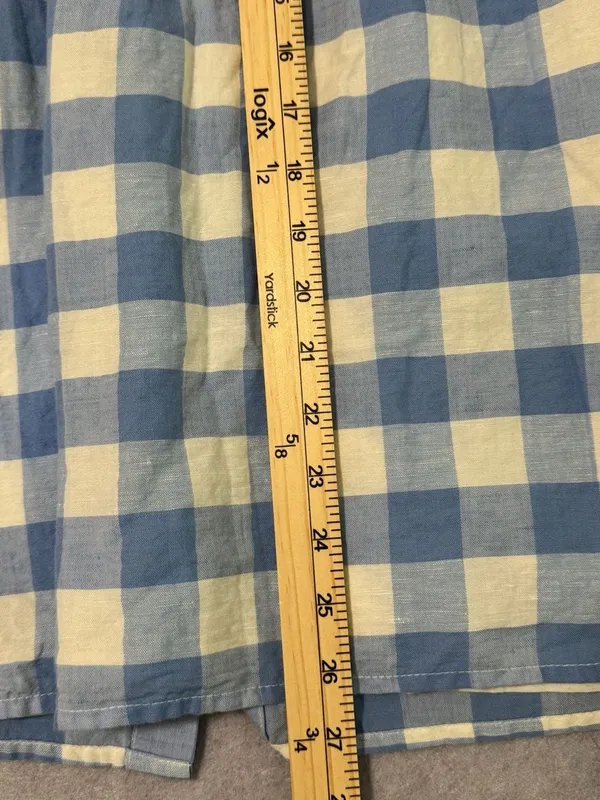 J. Crew Blue and White Gingham Check Button Down Sundress - Image 3