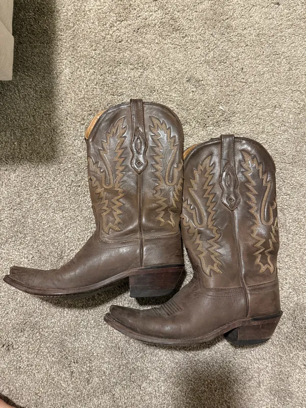 Old West Leather Cowboy Boots - Image 2