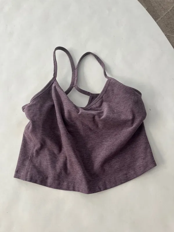 Beyond Yoga Spacedye Slim Racerback Cropped Tank in Silverberry Purple Heather M - Image 4
