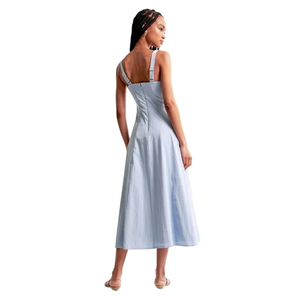 Abercrombie and fitch The A&F Mila Midi Dress corset lilac blue size SP spring - Image 2