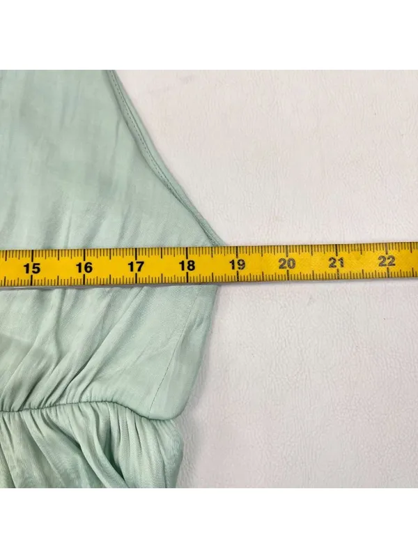 NWOT Farm Rio Tiered Ruffled Sleeveless V-neck Midi Dress Green Sz L - Image 15