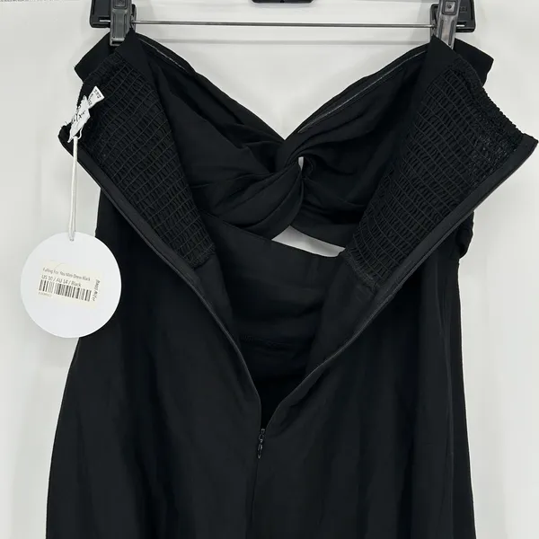 PRINCESS POLLY Mini Dress Womens 10 LBD Baddie Grunge Black Cotton Linen Blend - Image 6