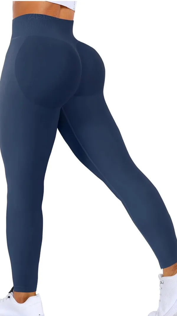 ASERAY Scrunch Leggings Blue Size XL - Image 4